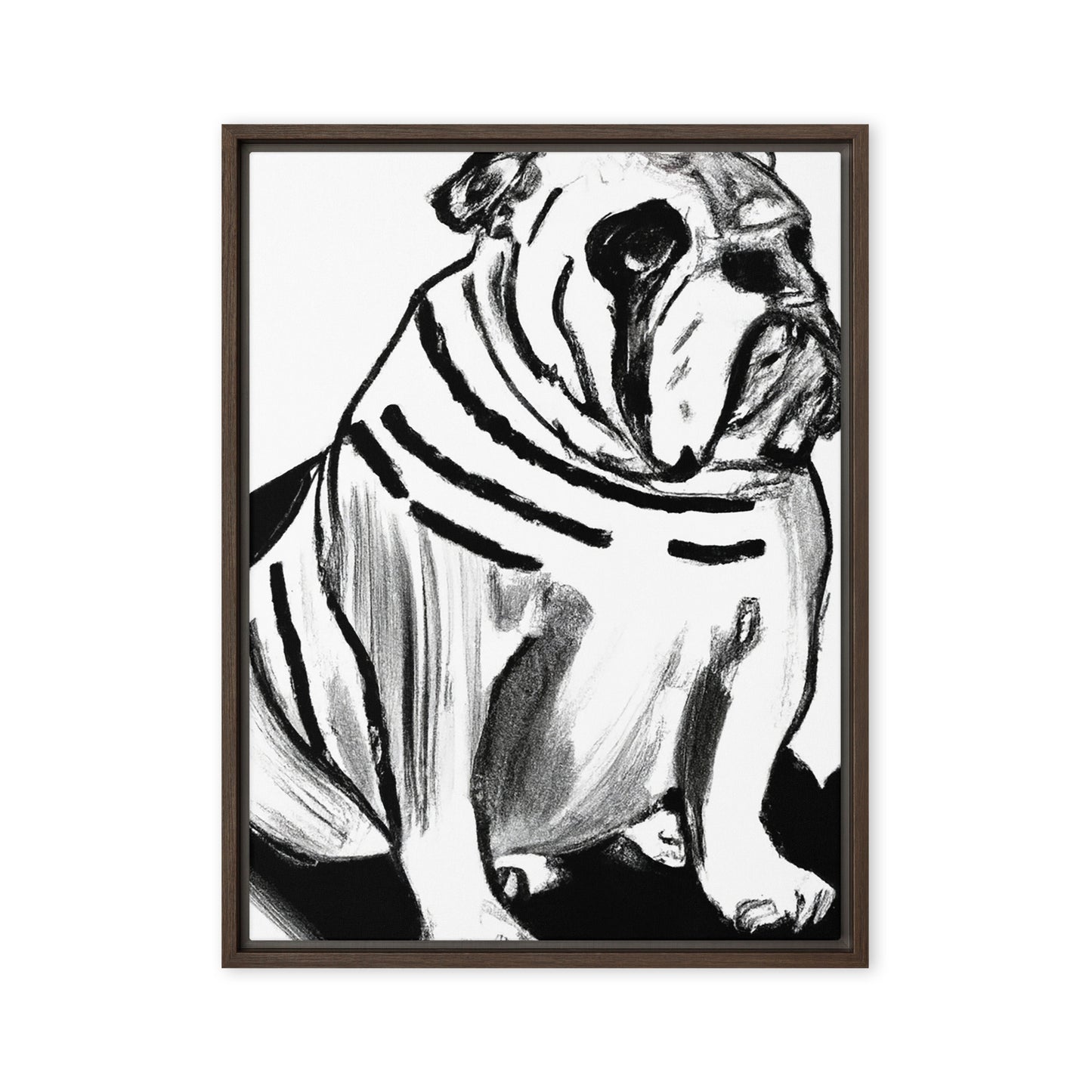 Bulldog Framed canvas