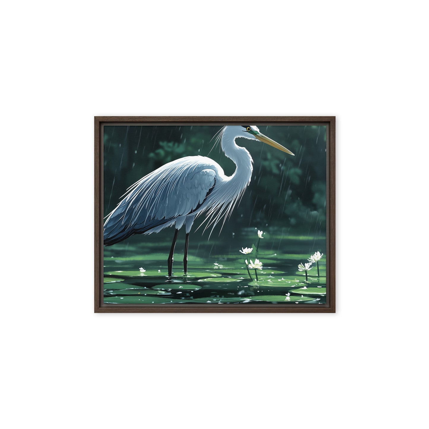 Heron Framed canvas