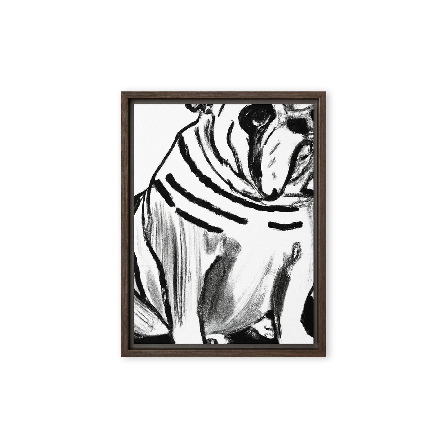 Bulldog Framed canvas