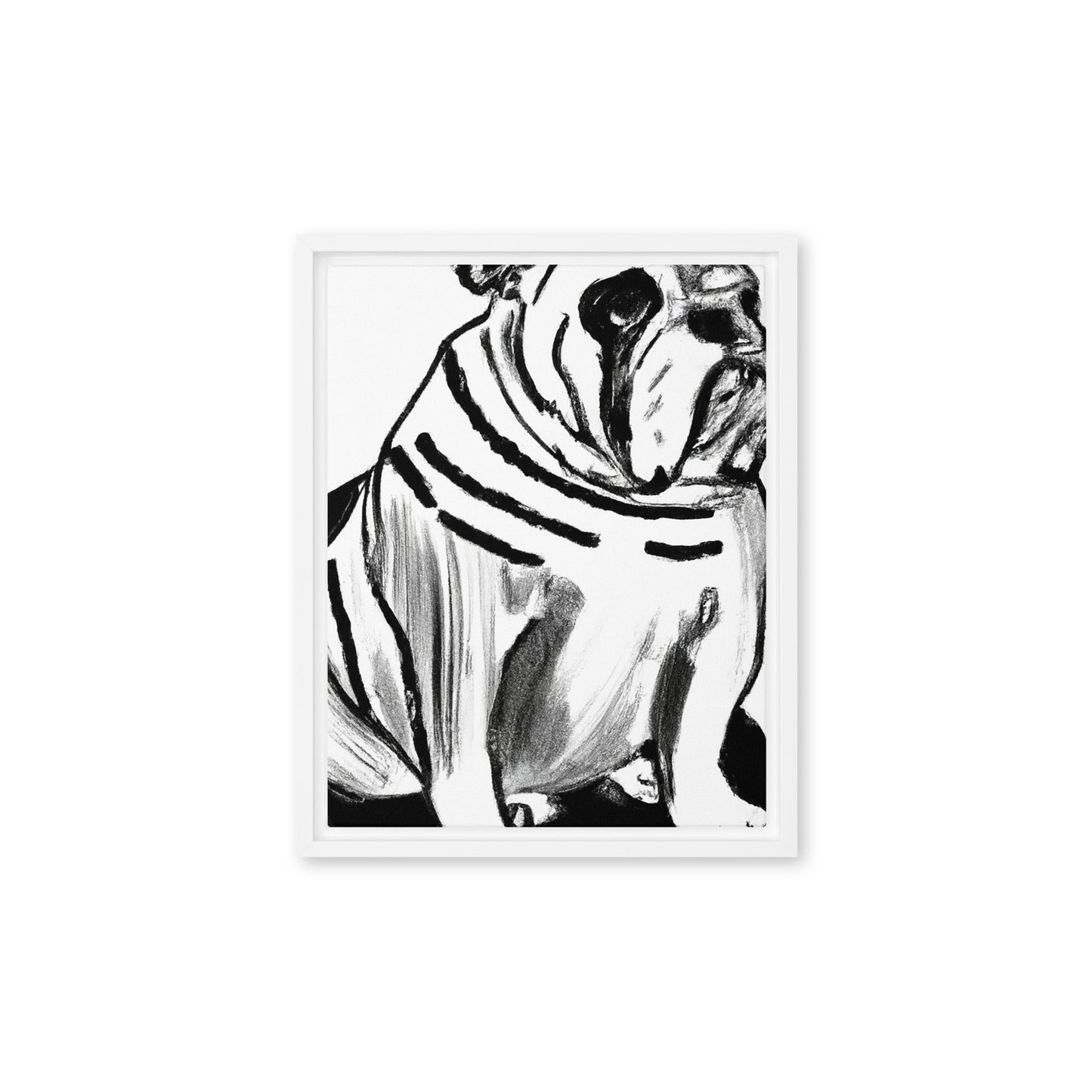 Bulldog Framed canvas