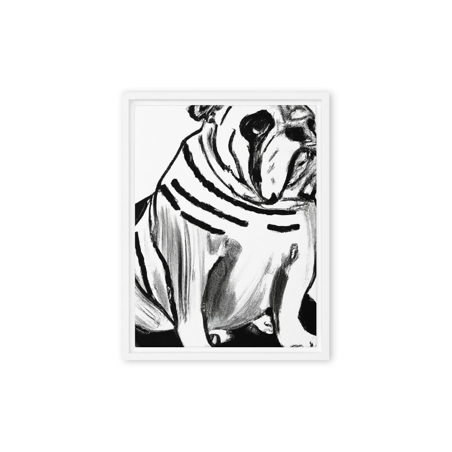 Bulldog Framed canvas