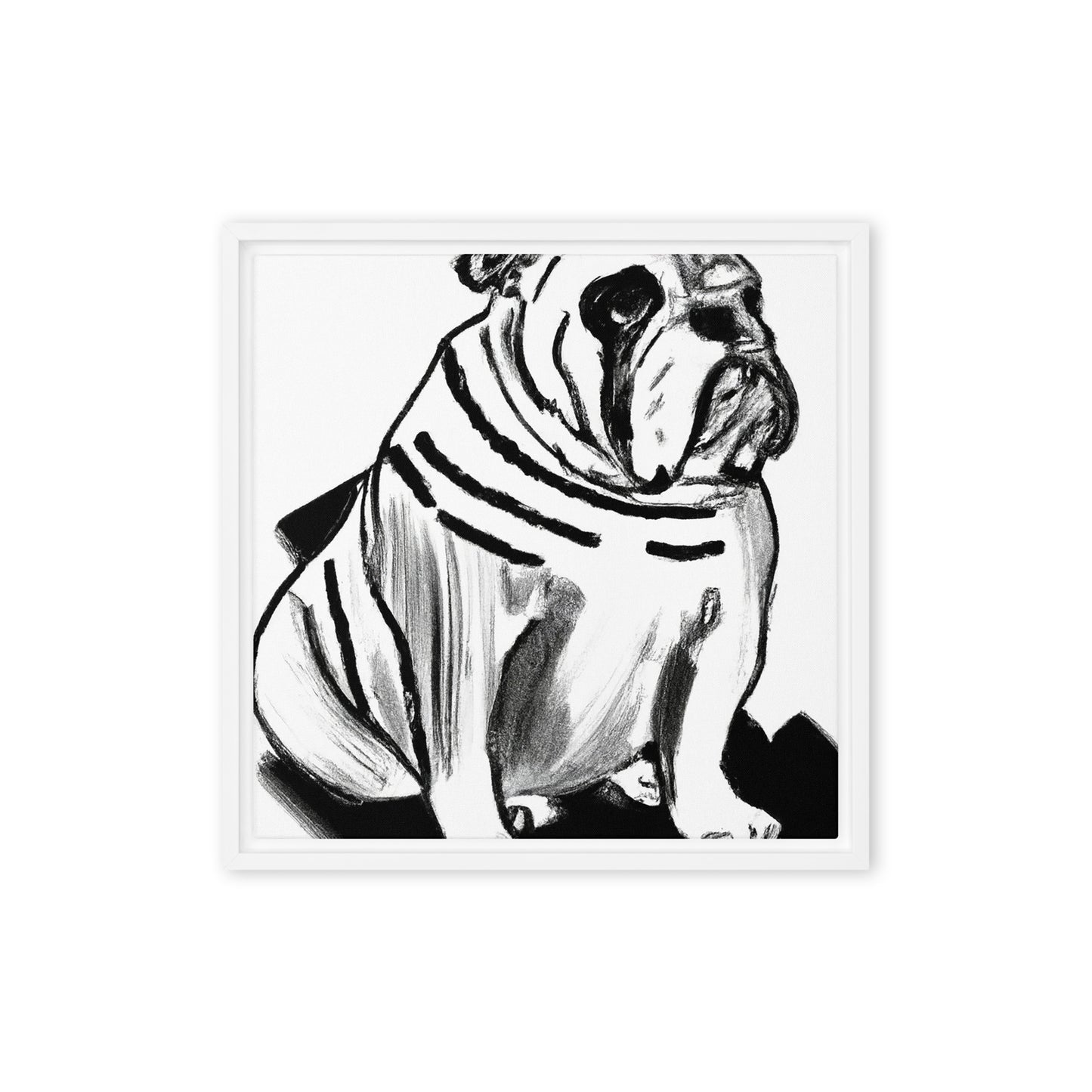 Bulldog Framed canvas