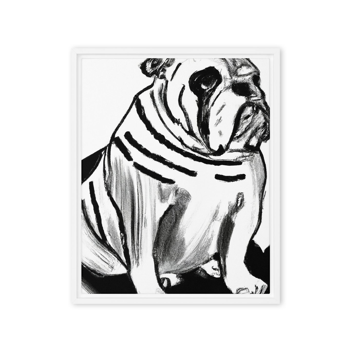 Bulldog Framed canvas