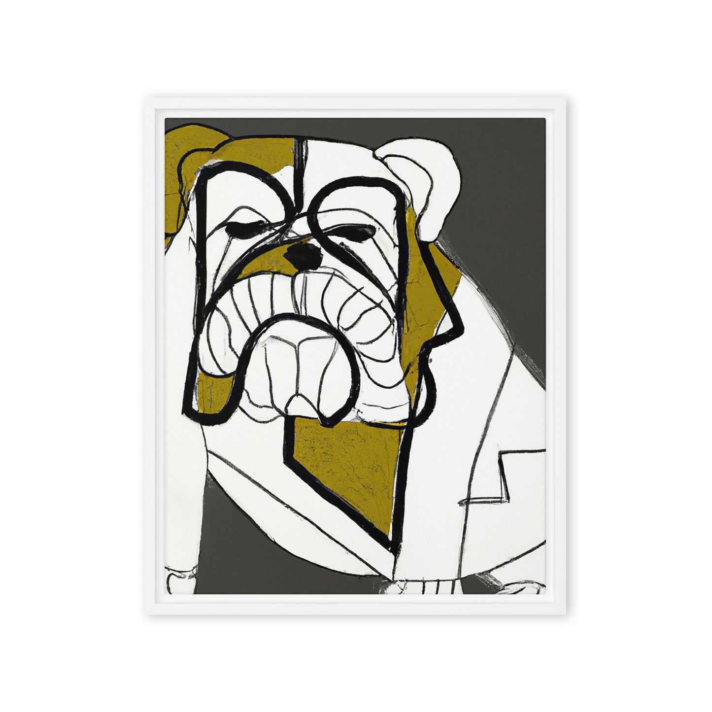 English Bulldog Framed canvas