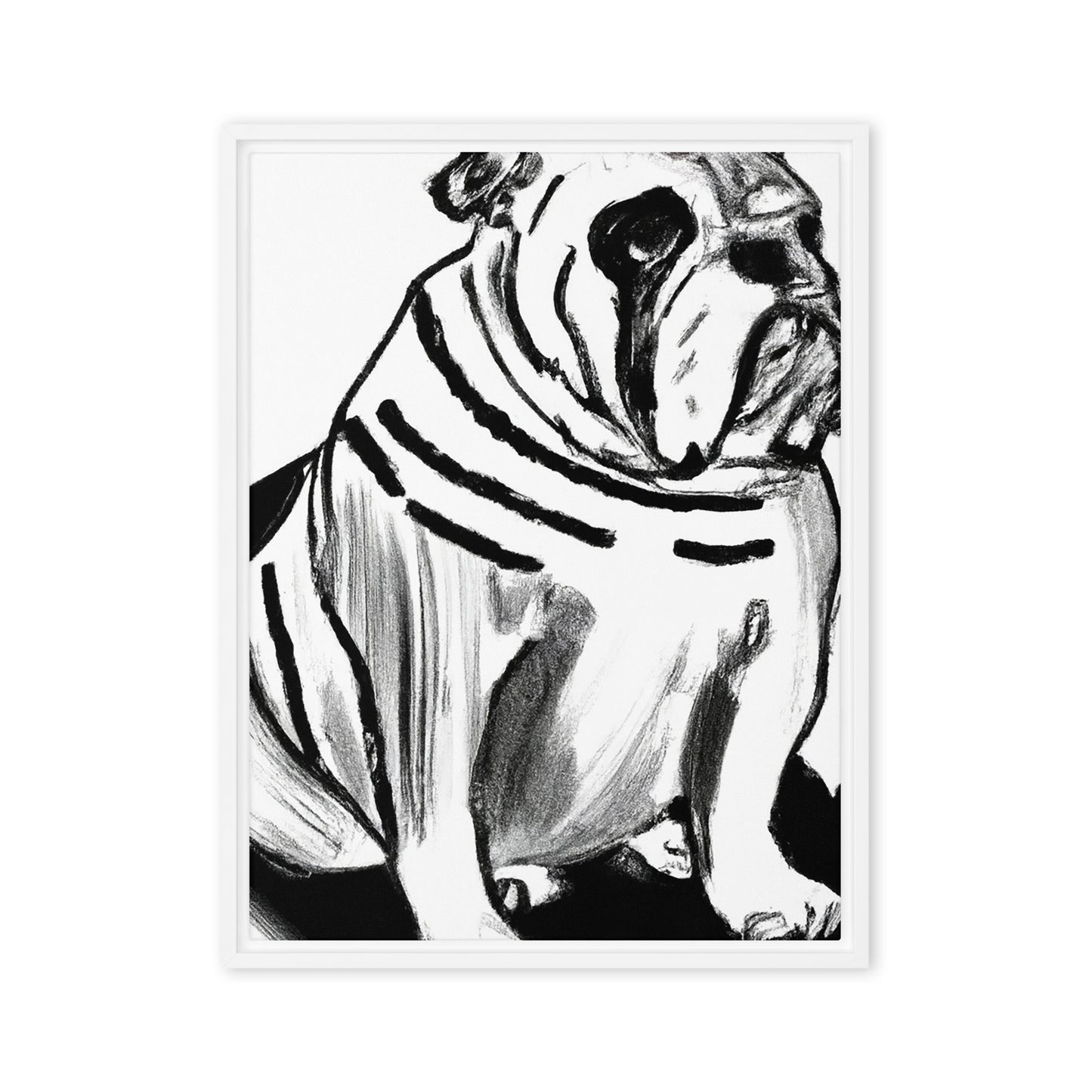 Bulldog Framed canvas