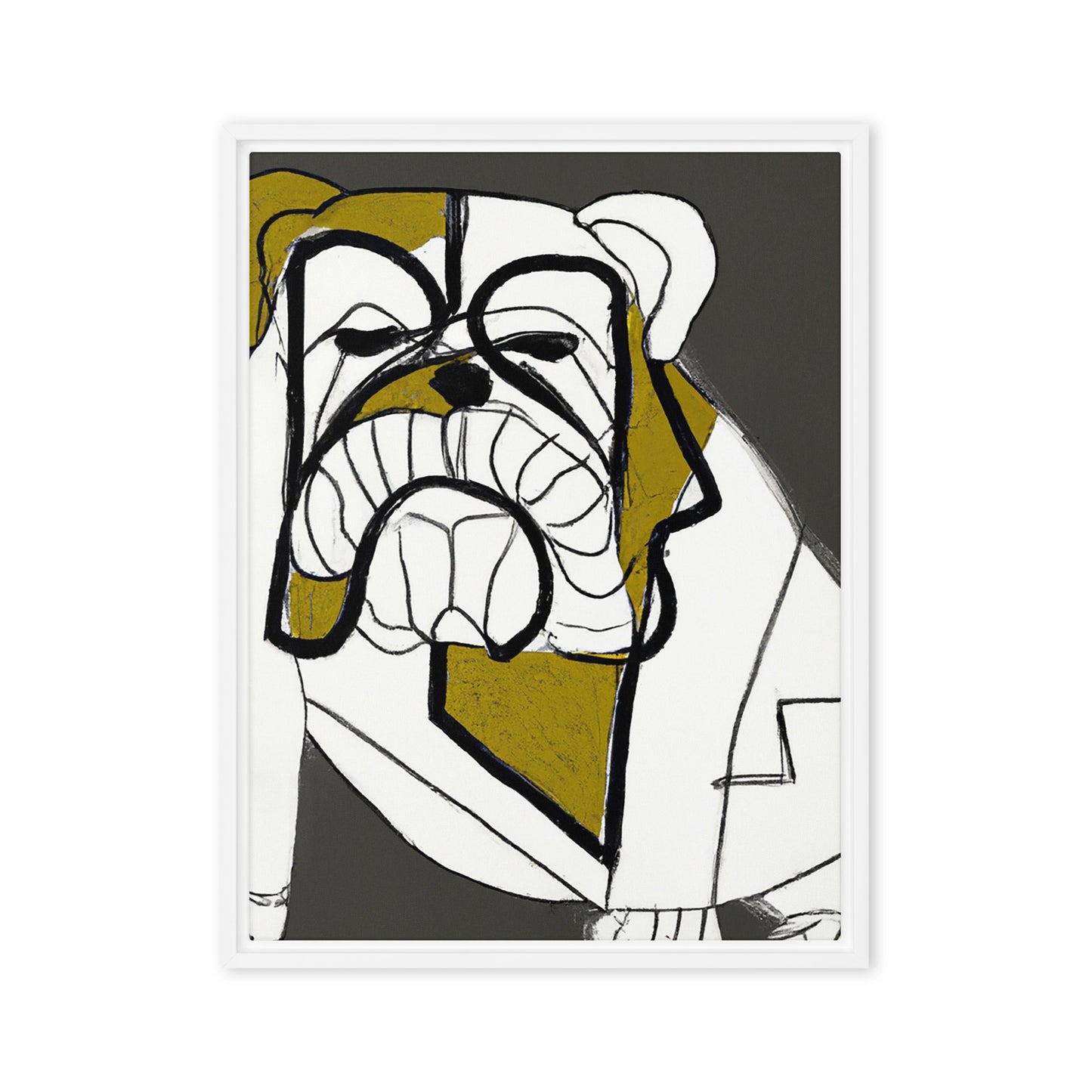 English Bulldog Framed canvas