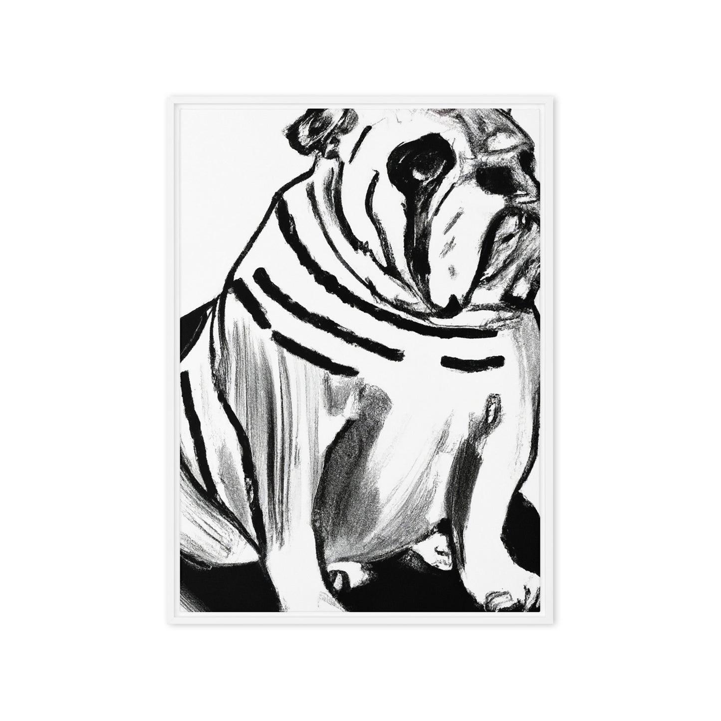 Bulldog Framed canvas