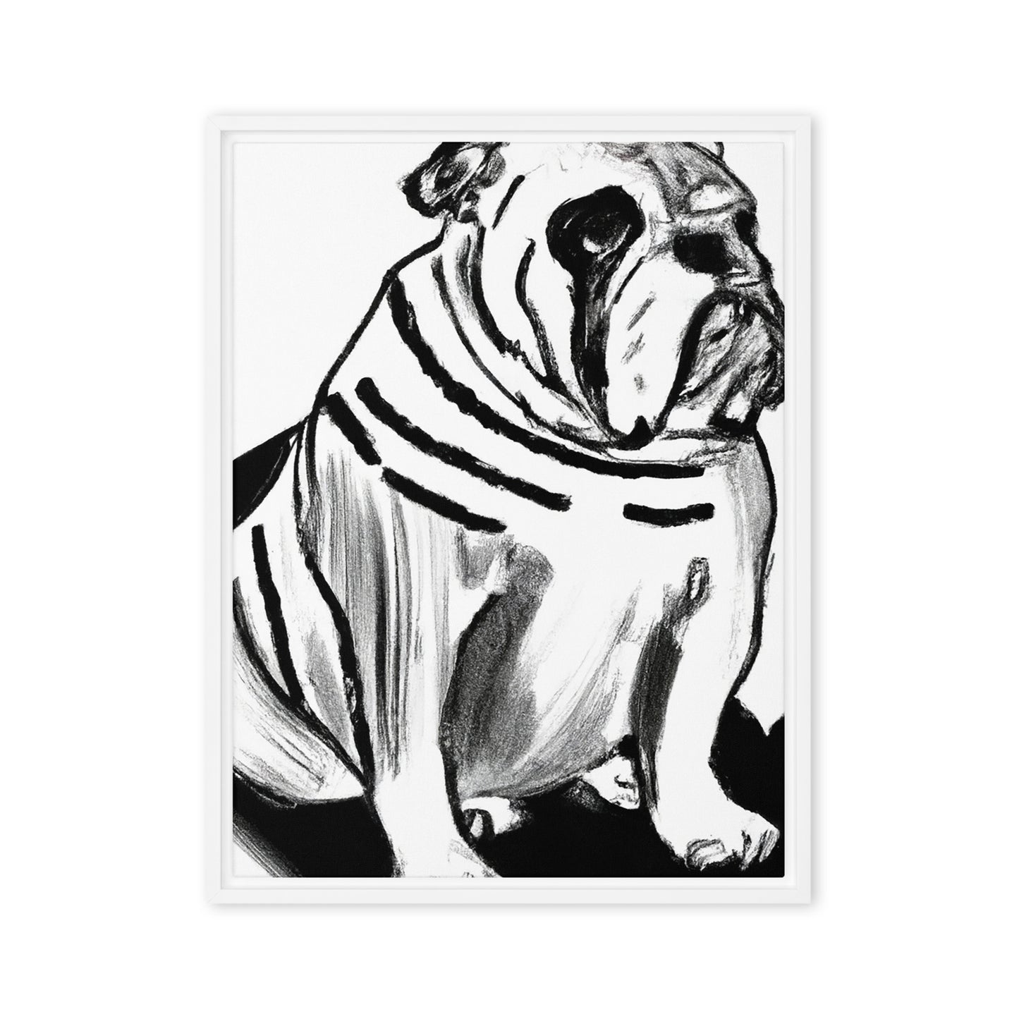 Bulldog Framed canvas