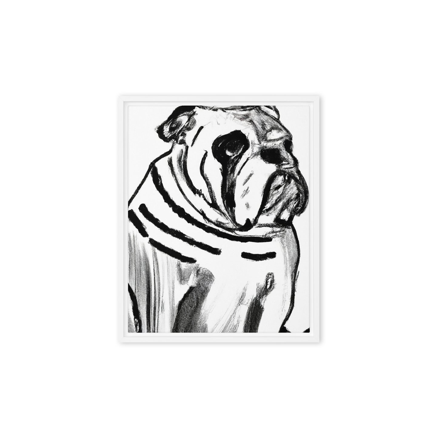 Bulldog Framed canvas