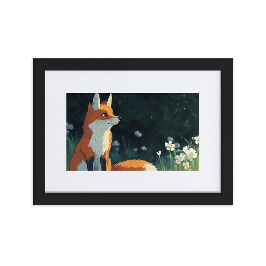 Fox Matte Paper Framed Poster With Mat