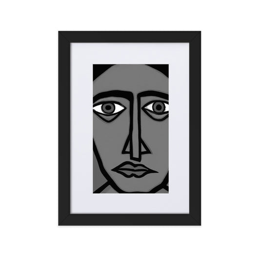 Thousand Yard Stare Matte Paper Framed Poster With Mat