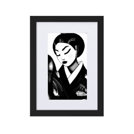 Ukiyo-e Matte Paper Framed Poster With Mat