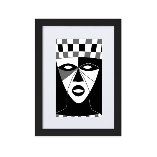 Mask Matte Paper Framed Poster With Mat