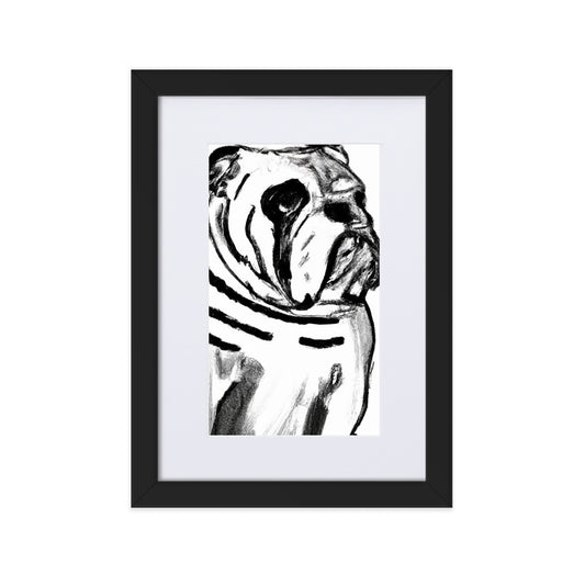 Bulldog Matte Paper Framed Poster With Mat