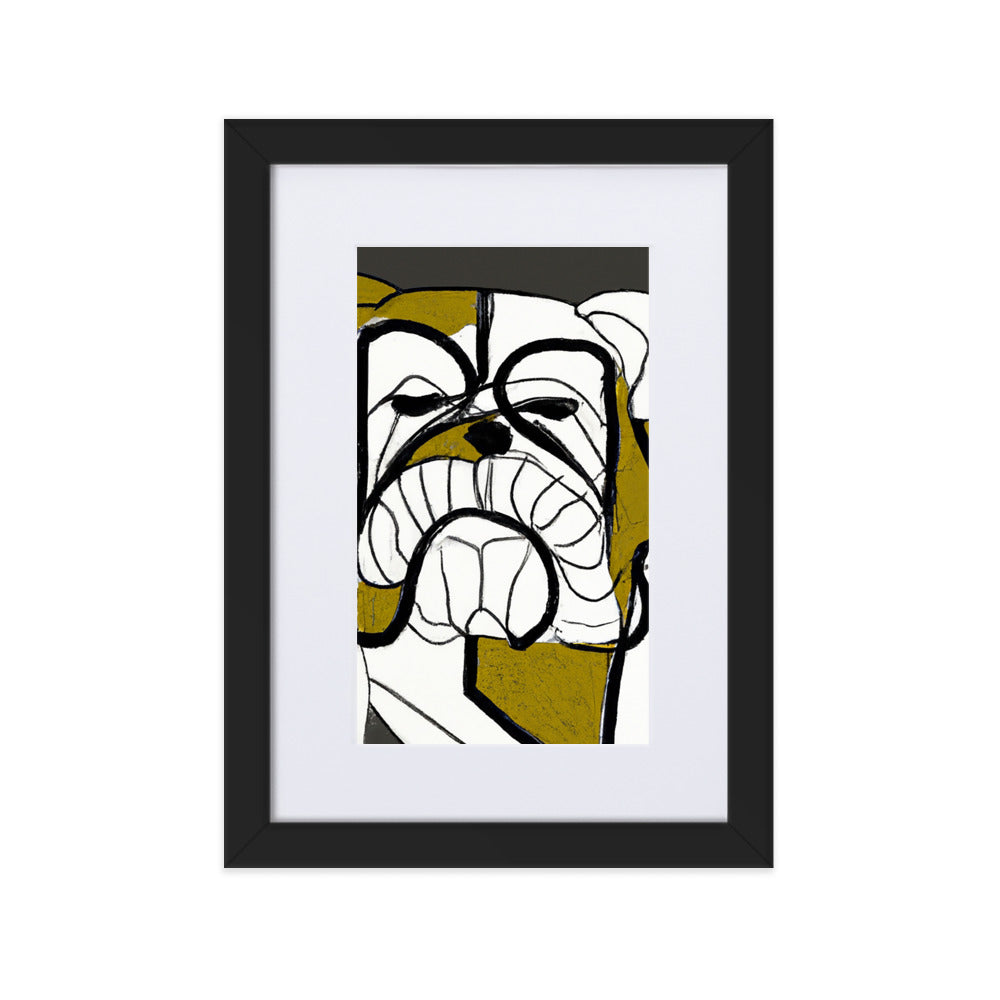 English Bulldog Matte Paper Framed Poster With Mat