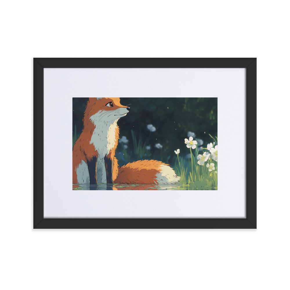 Fox Matte Paper Framed Poster With Mat