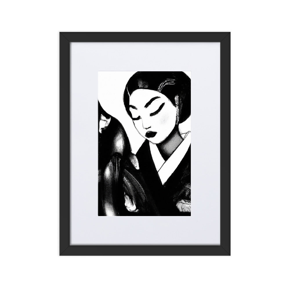 Ukiyo-e Matte Paper Framed Poster With Mat