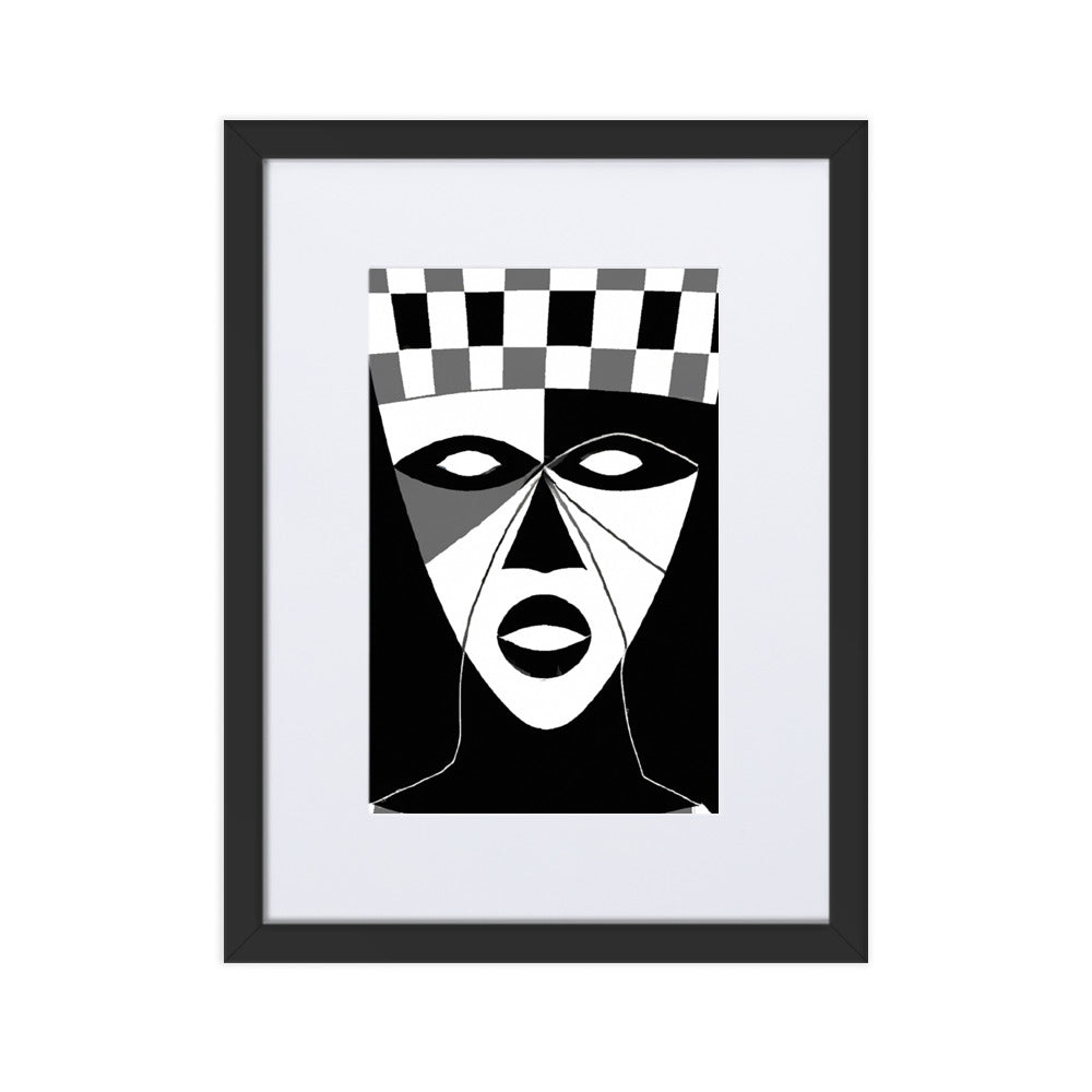 Mask Matte Paper Framed Poster With Mat