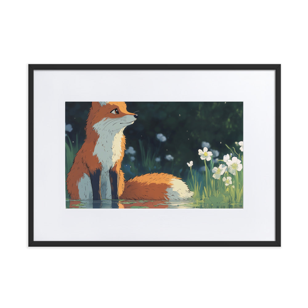 Fox Matte Paper Framed Poster With Mat