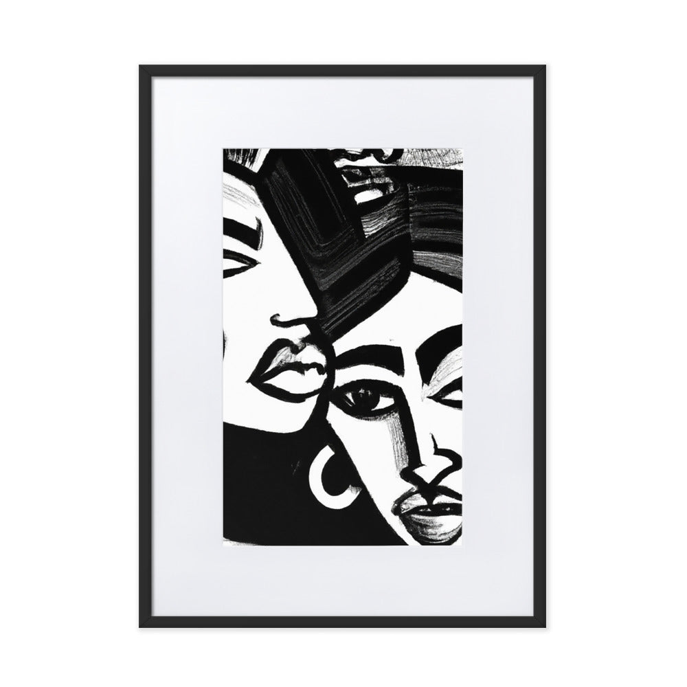 Women Matte Paper Framed Poster With Mat