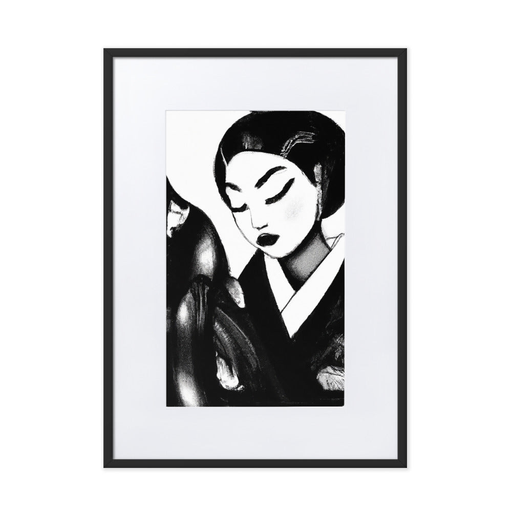 Ukiyo-e Matte Paper Framed Poster With Mat