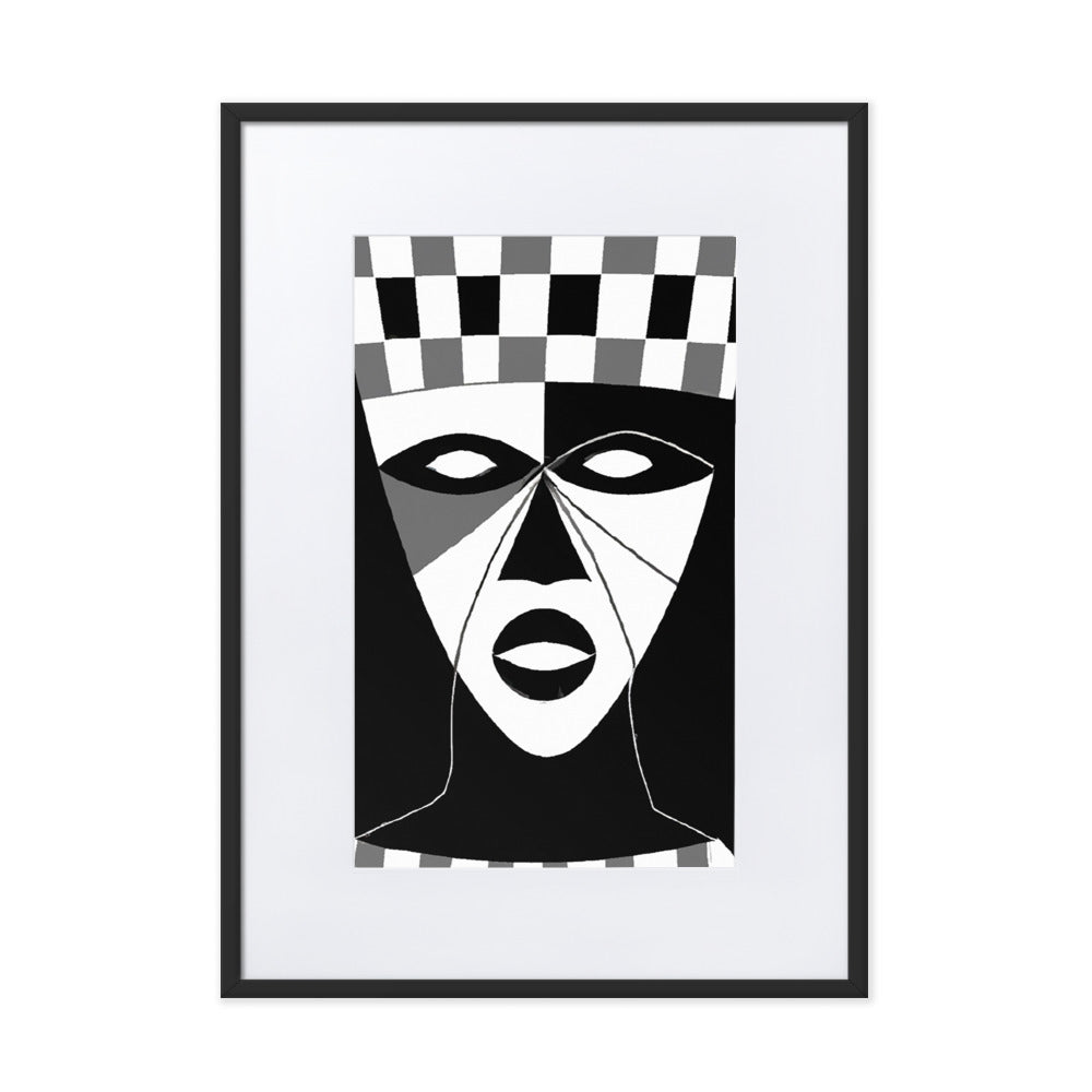 Mask Matte Paper Framed Poster With Mat