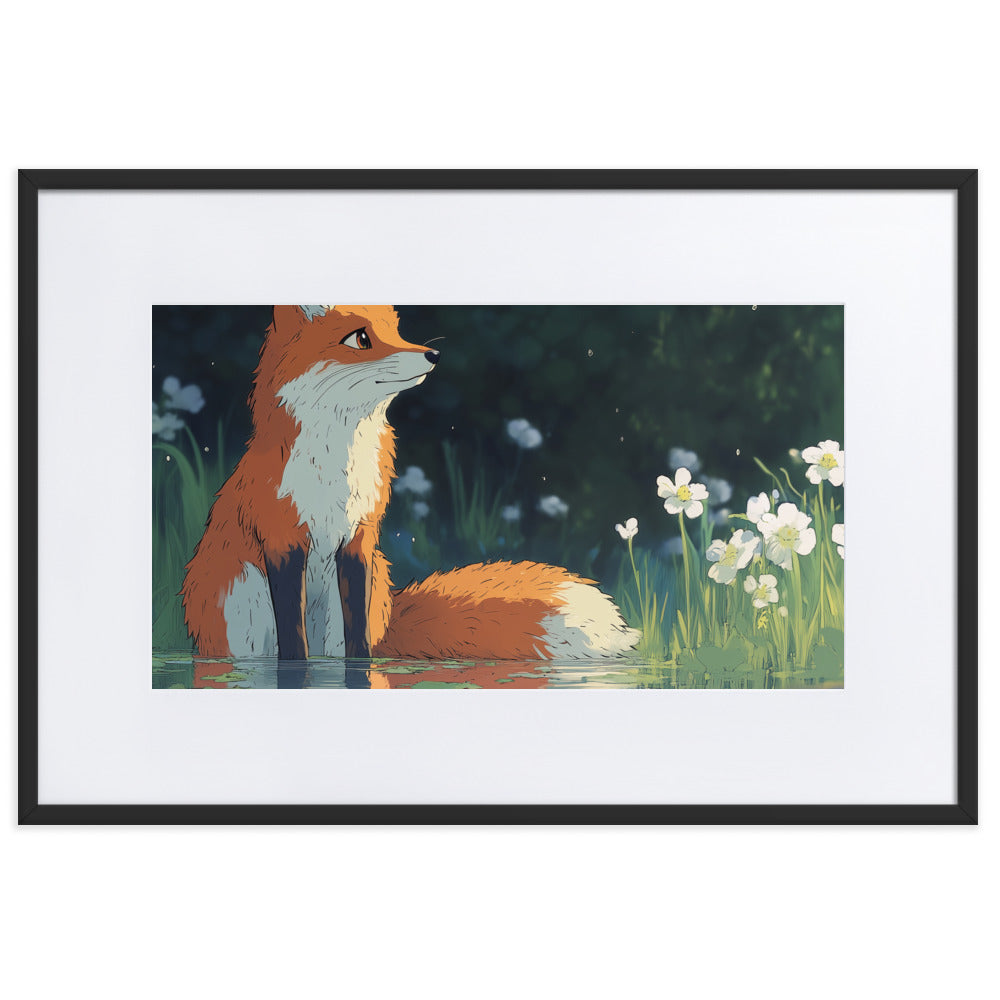 Fox Matte Paper Framed Poster With Mat