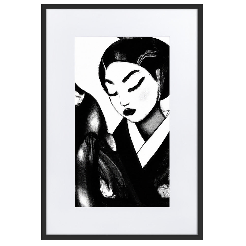 Ukiyo-e Matte Paper Framed Poster With Mat