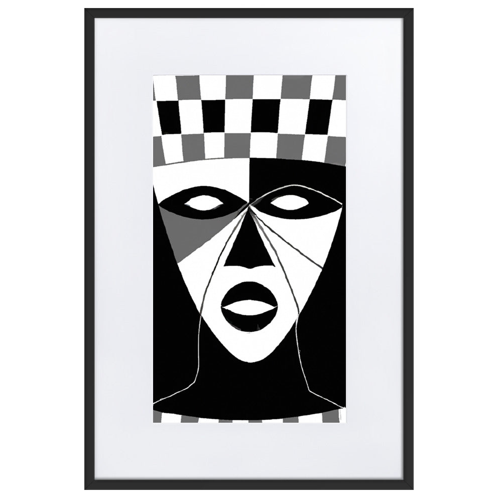 Mask Matte Paper Framed Poster With Mat