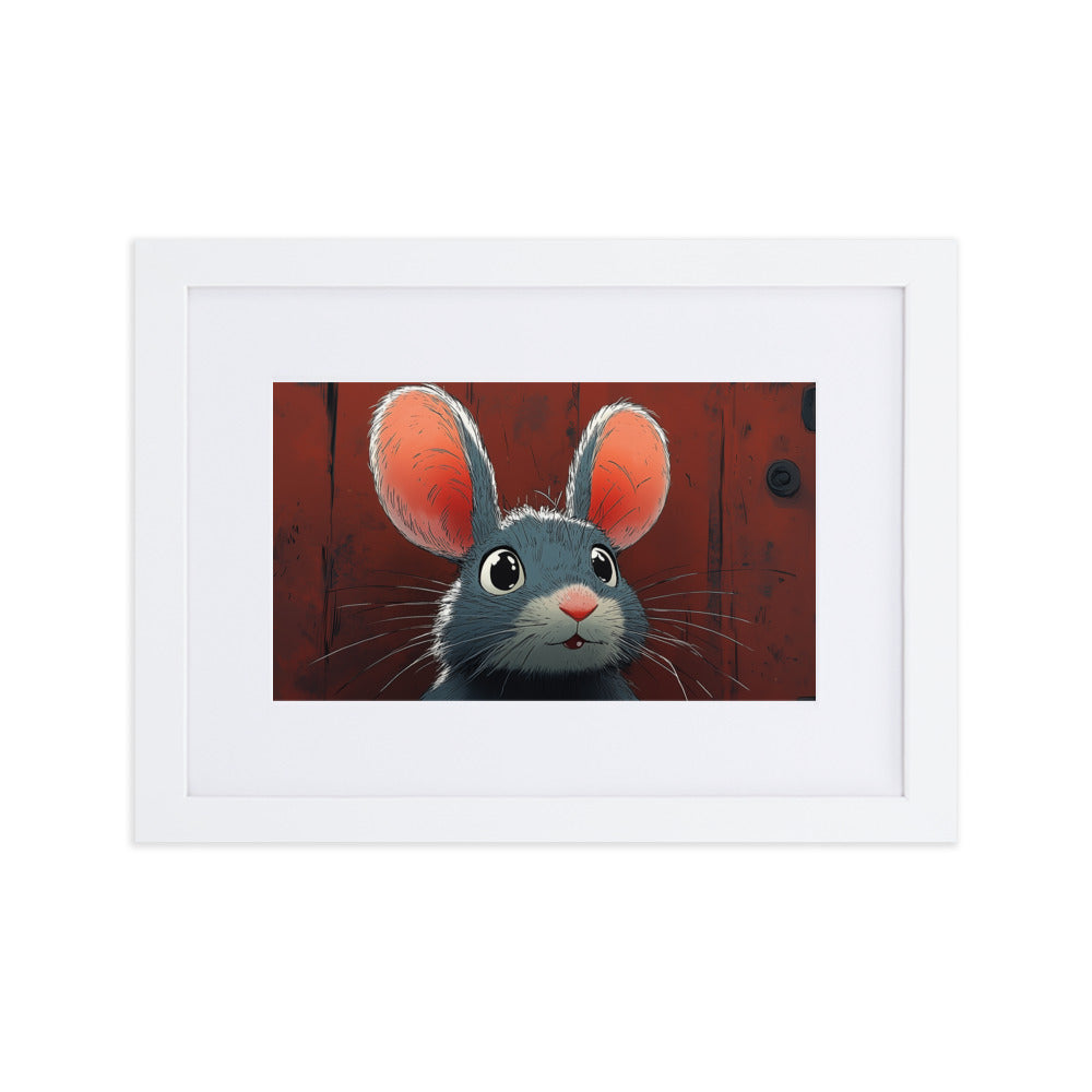 Mouse Matte Paper Framed Poster With Mat