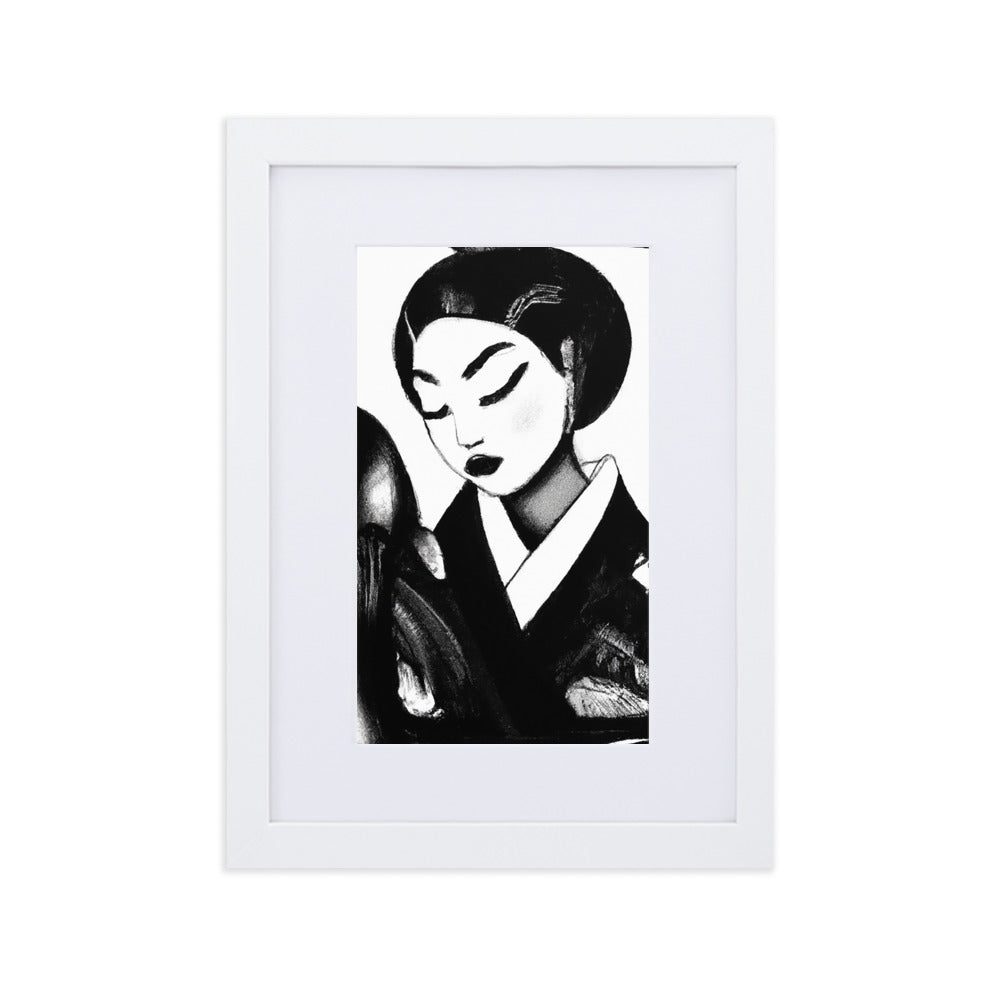 Ukiyo-e Matte Paper Framed Poster With Mat