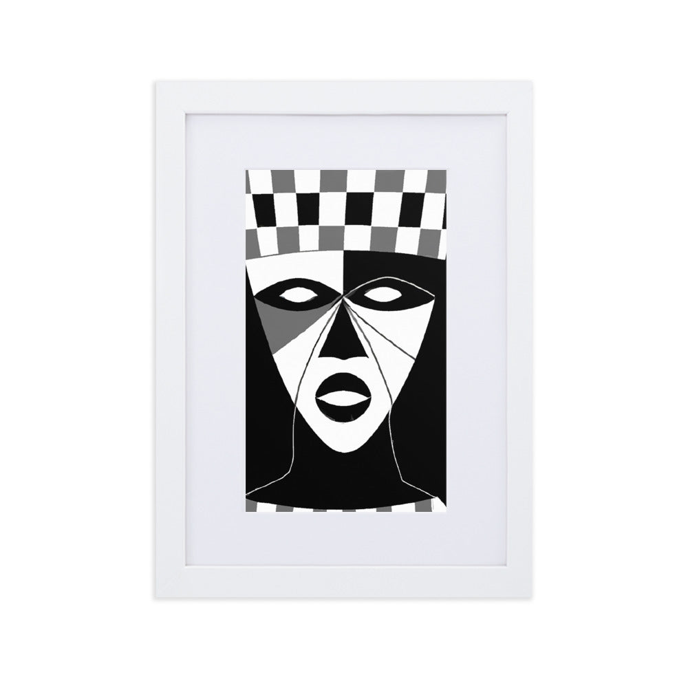 Mask Matte Paper Framed Poster With Mat