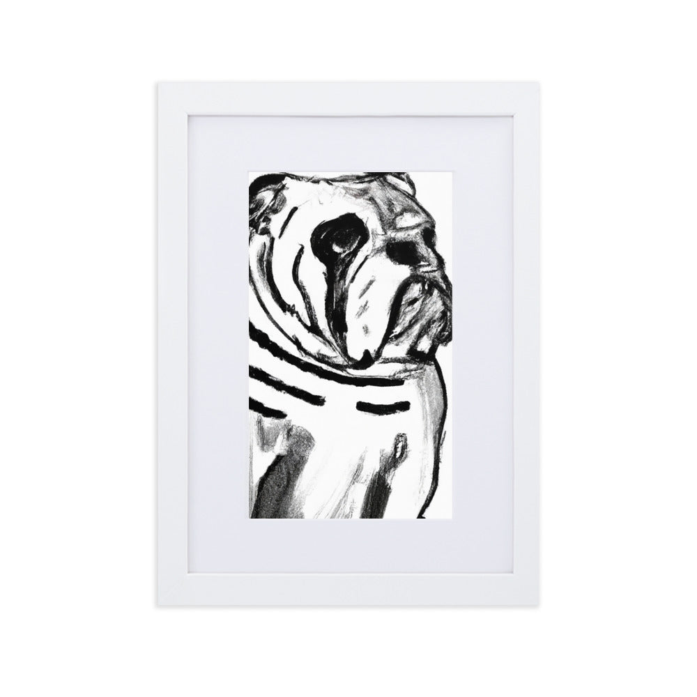 Bulldog Matte Paper Framed Poster With Mat