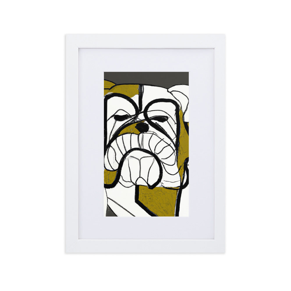 English Bulldog Matte Paper Framed Poster With Mat