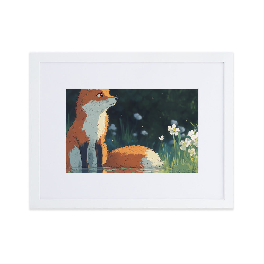 Fox Matte Paper Framed Poster With Mat