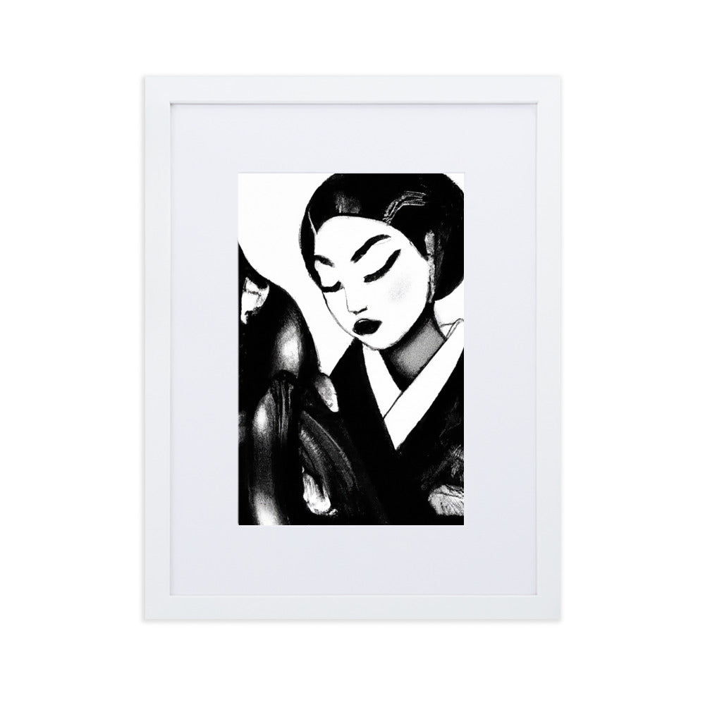 Ukiyo-e Matte Paper Framed Poster With Mat