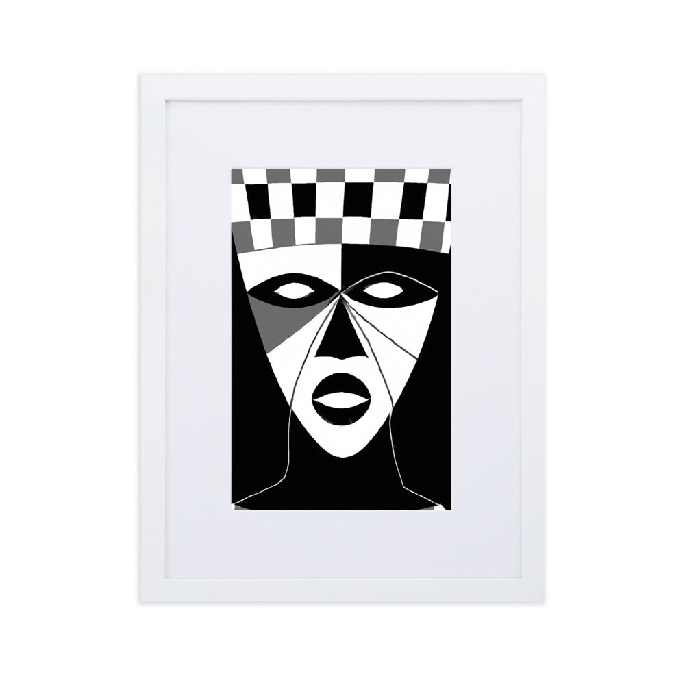 Mask Matte Paper Framed Poster With Mat