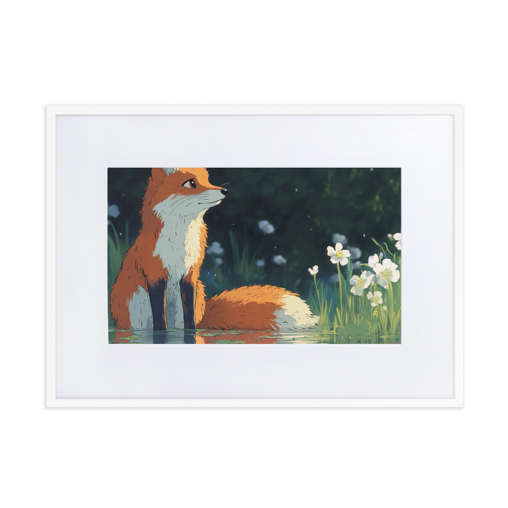 Fox Matte Paper Framed Poster With Mat