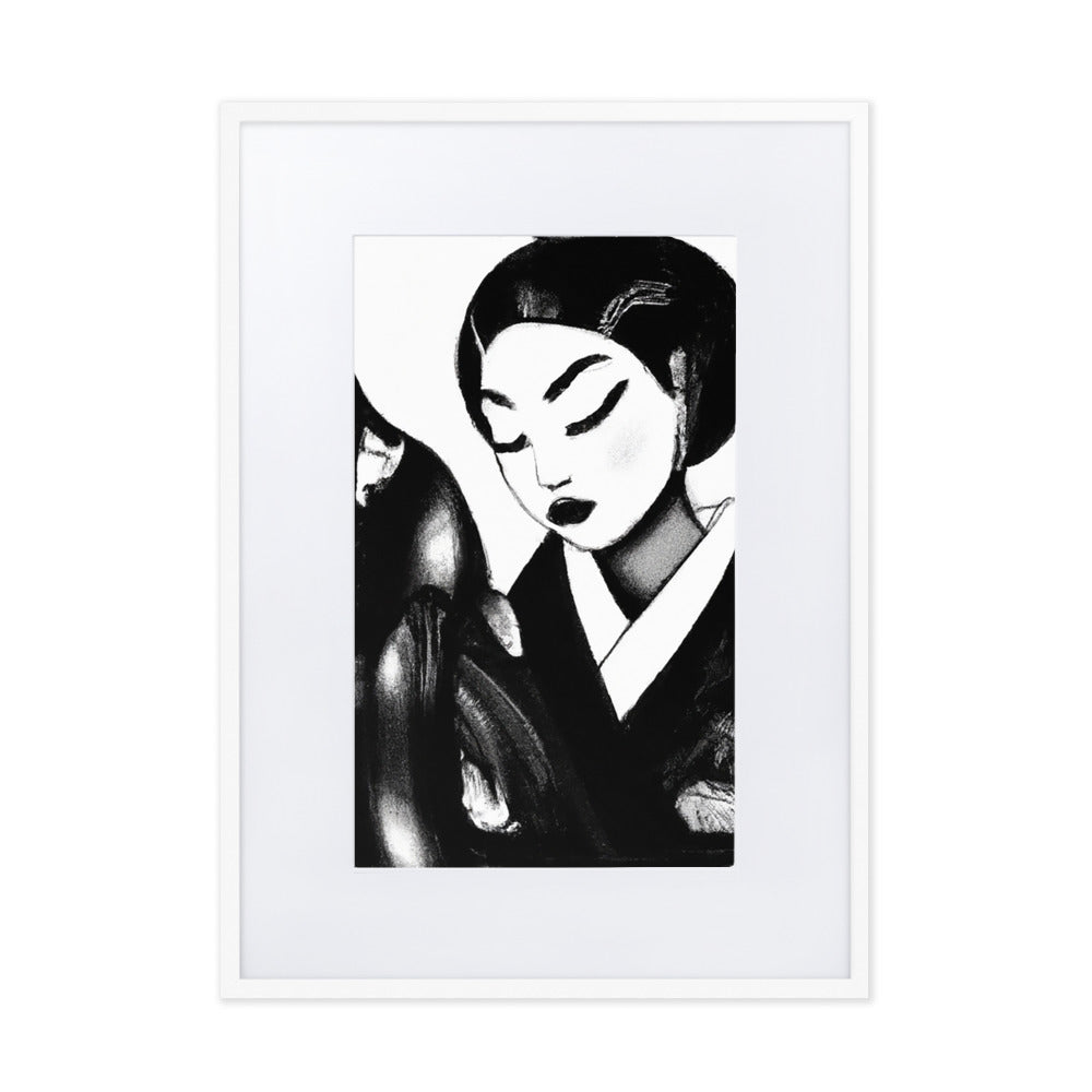 Ukiyo-e Matte Paper Framed Poster With Mat