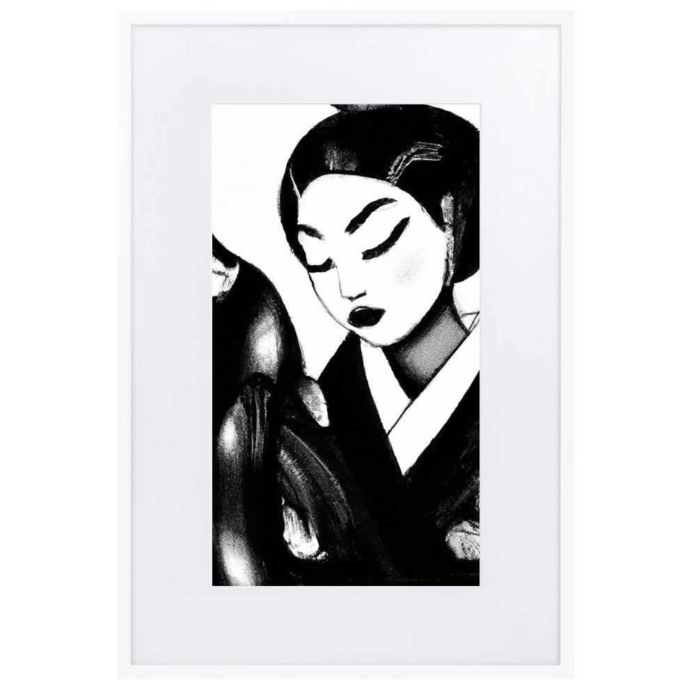 Ukiyo-e Matte Paper Framed Poster With Mat