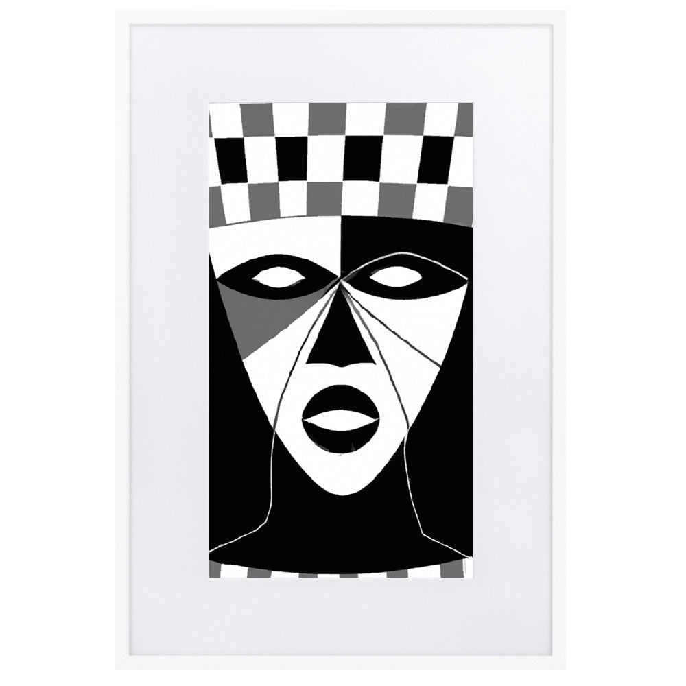 Mask Matte Paper Framed Poster With Mat