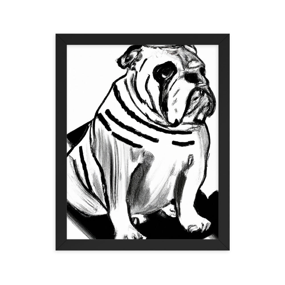 Bulldog Framed photo paper poster