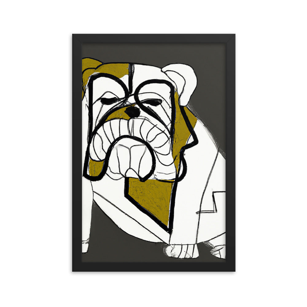 English Bulldog Framed photo paper poster