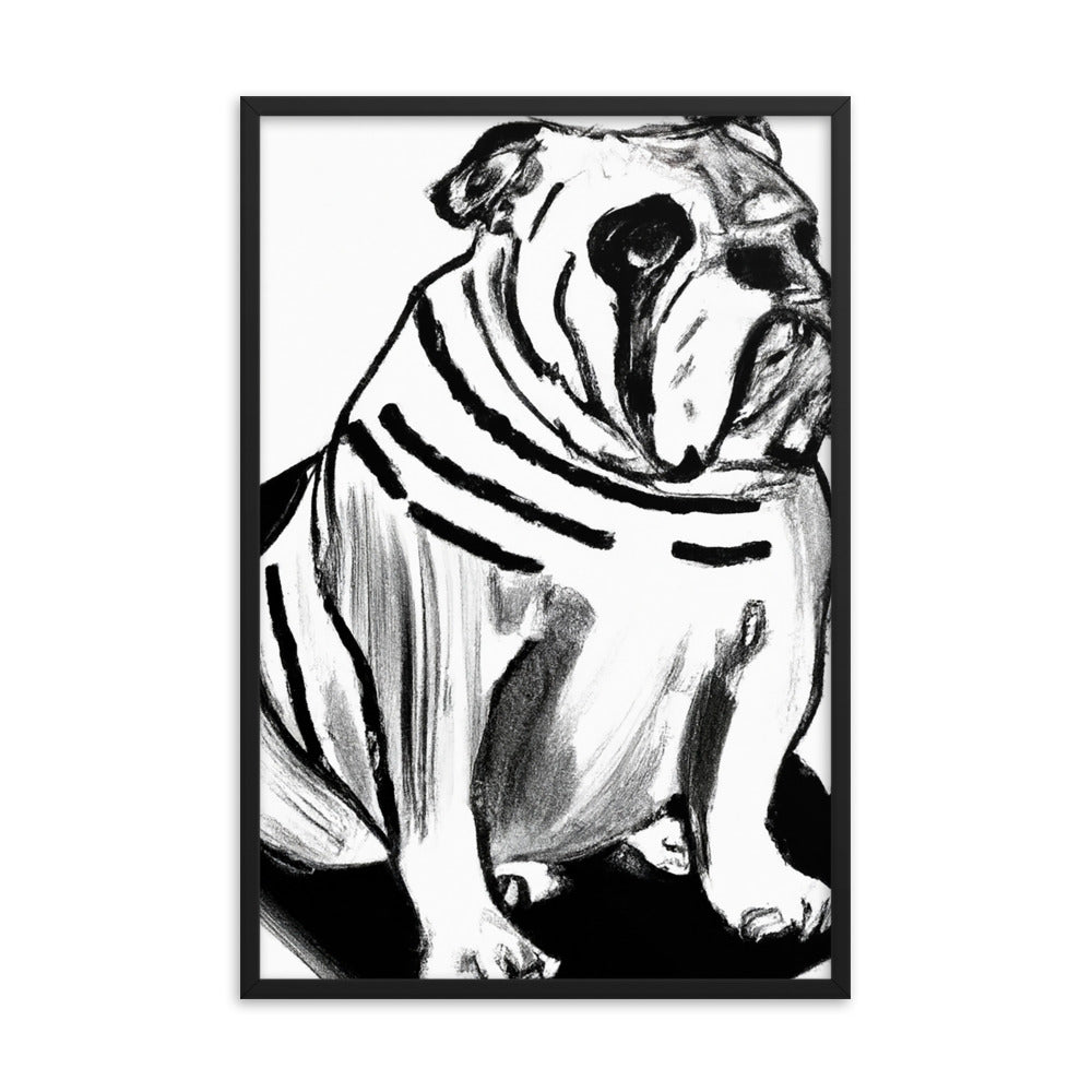 Bulldog Framed photo paper poster