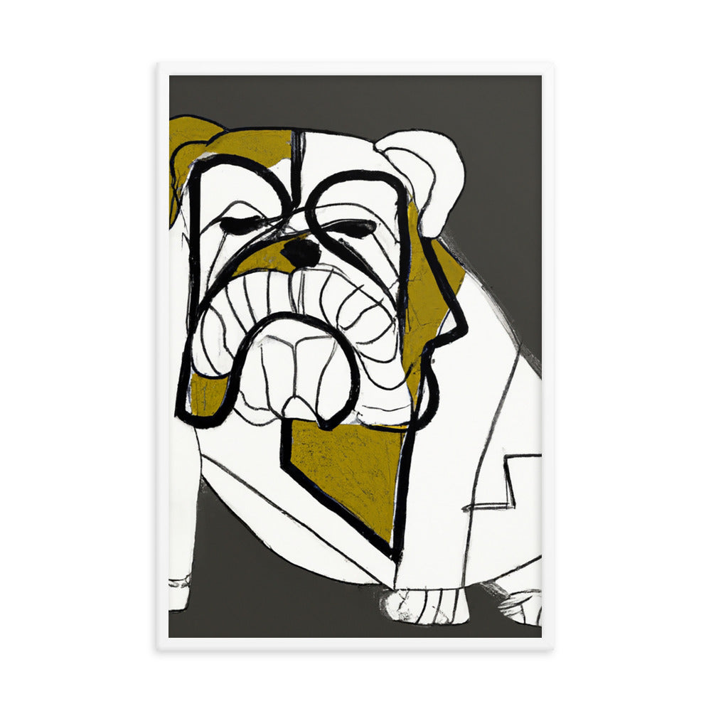 English Bulldog Framed photo paper poster