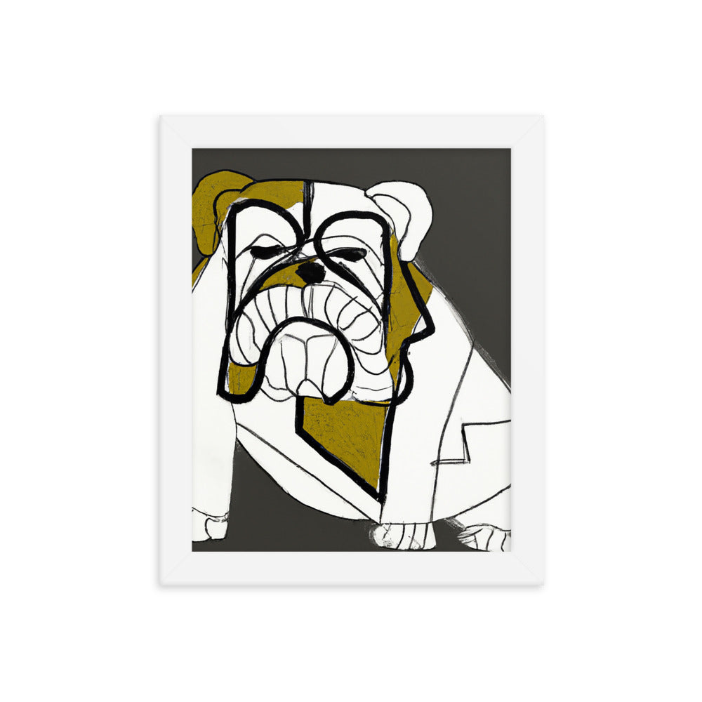 English Bulldog Framed photo paper poster