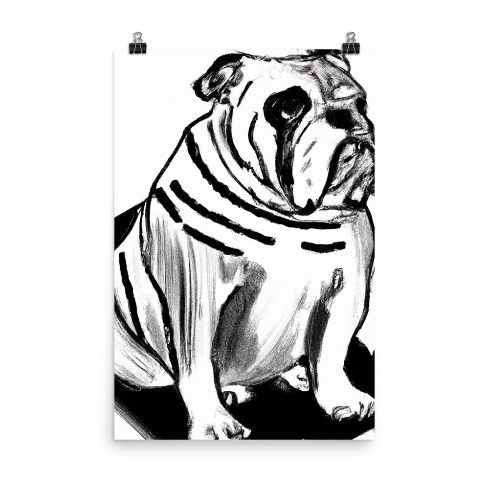 Bulldog Photo paper poster