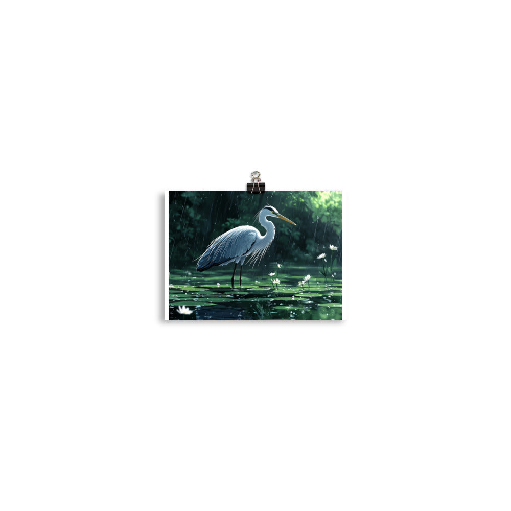 Heron Photo paper poster